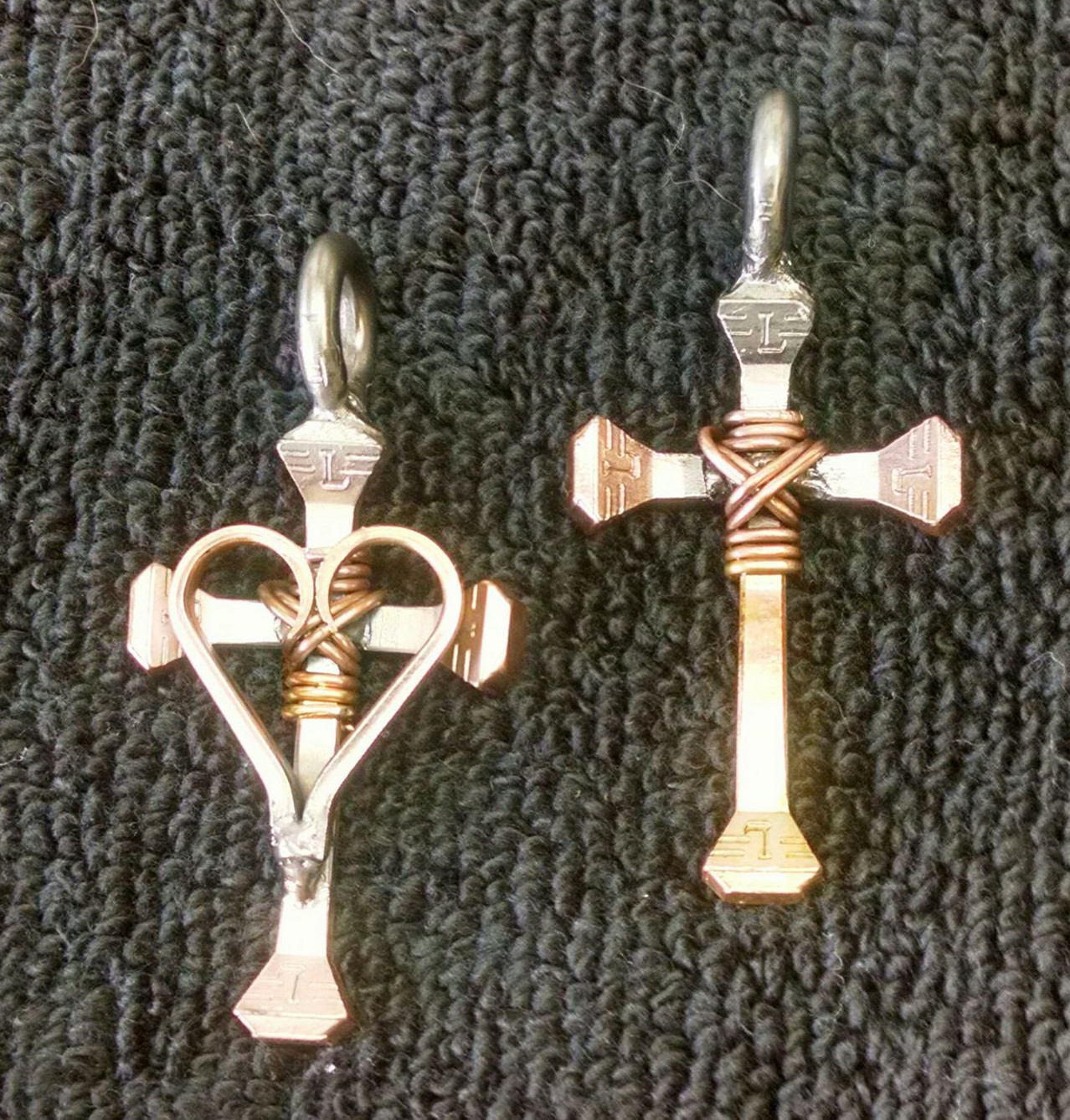 Copper cross pendants