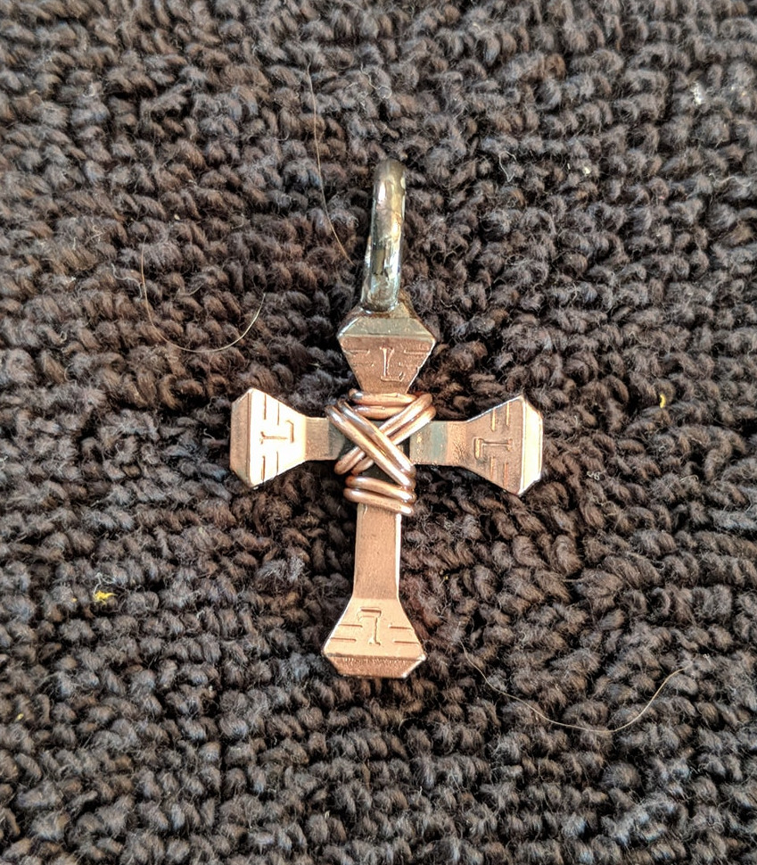 Copper cross pendant